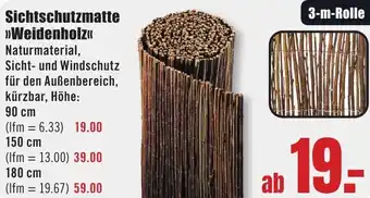 B1 Discount Baumarkt Sichtschutzmatte Weidenholz Angebot