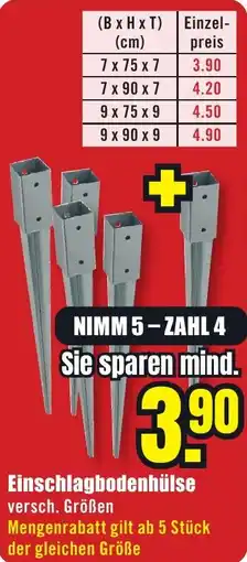 B1 Discount Baumarkt Einschlagbodenhülse Angebot
