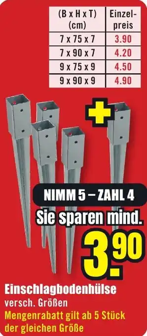 B1 Discount Baumarkt Einschlagbodenhülse Angebot