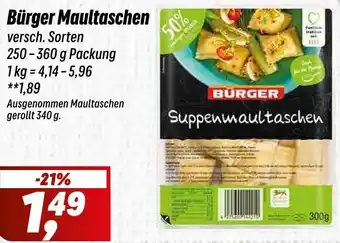 Simmel Bürger Maultaschen Angebot