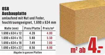 B1 Discount Baumarkt OSB Ausbauplatte Angebot