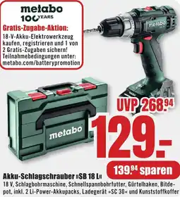 B1 Discount Baumarkt Metabo Akku-Schlagschrauber SB 18 L Angebot