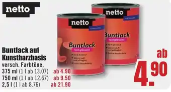 B1 Discount Baumarkt Netto Buntlack auf Kunstharzbasis Angebot