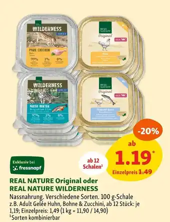 Fressnapf Real nature original oder wilderness Angebot