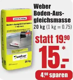 B1 Discount Baumarkt Weber Boden-Ausgleichsmasse Angebot