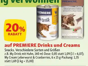 Fressnapf Premiere drinks und creams Angebot