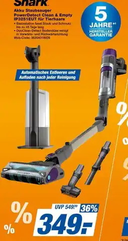 Expert Shark akku staubsauger powerdetect clean & empty ip3251eut für tierhaare Angebot
