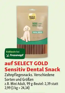 Fressnapf Select gold sensitiv dental snack zahnpflegesnacks Angebot