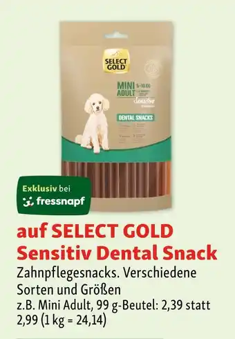Fressnapf Select gold sensitiv dental snack zahnpflegesnacks Angebot
