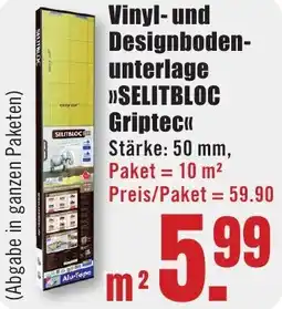 B1 Discount Baumarkt Vinyl- und Designbodenunterlage SELITBLOC Griptec Angebot