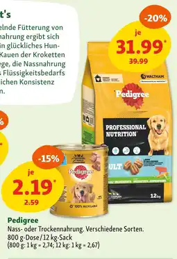 Fressnapf Pedigree nass- oder trockennahrung Angebot