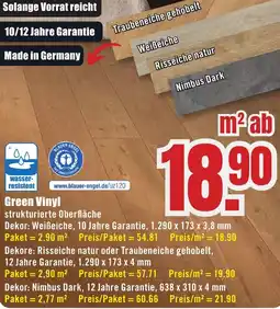 B1 Discount Baumarkt Green Vinyl Angebot
