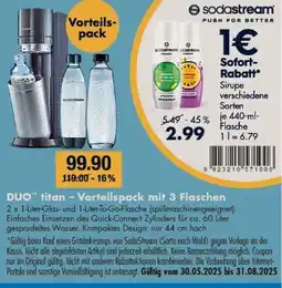 V Markt Sodastream duo titan – vorteilspack mit 3 flaschen Angebot