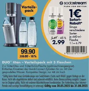 V Markt Sodastream duo titan – vorteilspack mit 3 flaschen Angebot