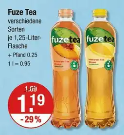 V Markt Fuze tea schwarzer tee pfirsich Angebot