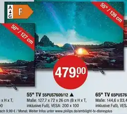 V Markt Philips 55 tv Angebot