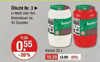 V Markt Bolsius öllicht nr. 3 Angebot
