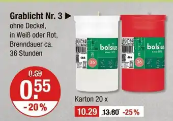 V Markt Bolsius grablicht nr. 3 Angebot