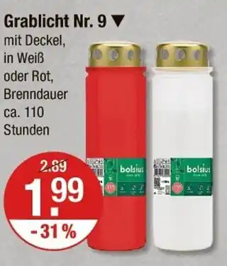 V Markt Bolsius grablicht nr. 9 Angebot