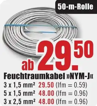 B1 Discount Baumarkt Feuchtraumkabel NYM-J Angebot