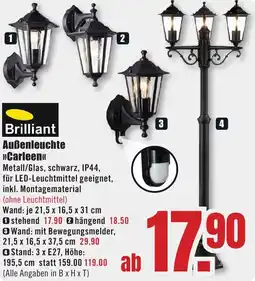 B1 Discount Baumarkt Brilliant Außenleuchte Carleen Angebot