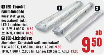 B1 Discount Baumarkt LED-Feuchtraumleuchte Angebot