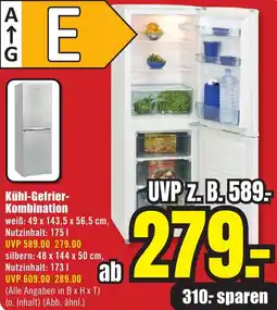 B1 Discount Baumarkt Kühl-Gefrier Kombination Angebot