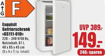 B1 Discount Baumarkt Exquisit Gefrierschrank GS111-010 Angebot