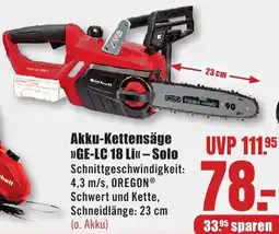 B1 Discount Baumarkt Einhell Akku-Kettensäge GE-LC 18 Li-Solo Angebot