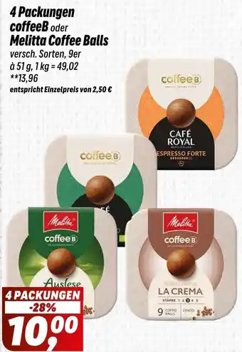Simmel coffeeB oder Melitta Coffee Balls Angebot