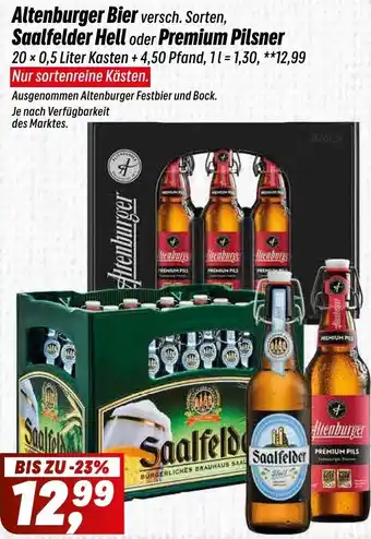 Simmel Altenburger Bier, Saalfelder Hell oder Premium Pilsner Angebot
