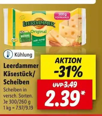 Lidl Leerdammer käsestück/scheiben Angebot