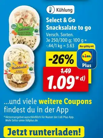 Lidl Select & go snacksalate to go Angebot