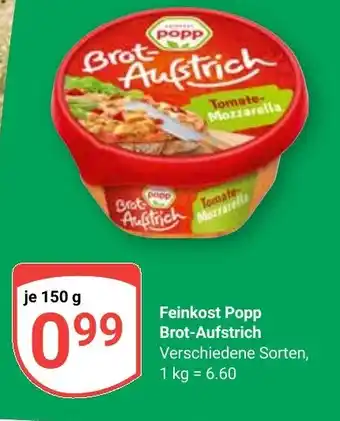 Globus Feinkost Popp Brot-Aufstrich Angebot