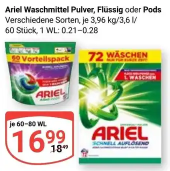 Globus Ariel Waschmittel Pulver, Flüssig oder Pods Angebot