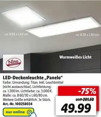 Lidl Nino leuchten led-deckenleuchte „panelo“ Angebot