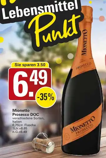 WEZ Mionetto Prosecco DOC Angebot