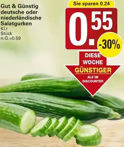 WEZ Gut & Günstig deutsche oder niederländische Salatgurken Angebot