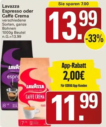 WEZ Lavazza Espresso oder Caffè Crema Angebot