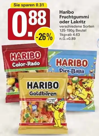 WEZ Haribo Fruchtgummi oder Lakritz Angebot