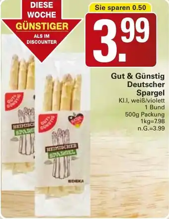 WEZ Gut & Günstig Deutscher Spargel Angebot