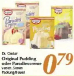 inkoop Dr. Oetker Original Pudding oder Paradiescreme Angebot