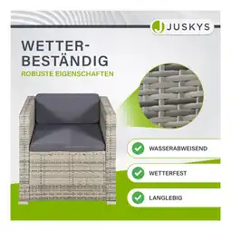 Netto Marken-Discount Juskys Polyrattan Lounge Punta Cana L grau-meliert, 4-5 Personen – Sessel, Sofa, Tisch & Hocker Angebot