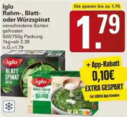 WEZ Iglo Rahm-, Blatt- oder Würzspinat Angebot