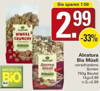 WEZ Alnatura Bio Müsli Angebot