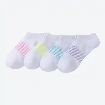 NKD Damen-Sport-Sneaker-Socken mit Neonakzenten, 4er-Pack Angebot