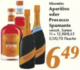 inkoop Mionetto Aperitivo oder Prosecco Spumante Angebot