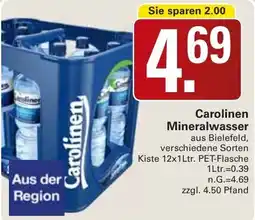 WEZ Carolinen Mineralwasser Angebot
