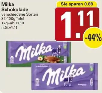 WEZ Milka Schokolade Angebot