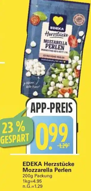WEZ EDEKA Herzstücke Mozzarella Perlen Angebot